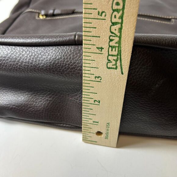 ANA Dark Chocolate Brown Leather Chain Link Detail Hobo Tote Shoulder Bag - Picture 13 of 14